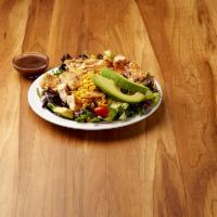 Southwestern Salad · Greens, grilled chicken, tomatoes, cucumbers, red onions, shredded Jack, avocado, grilled co...