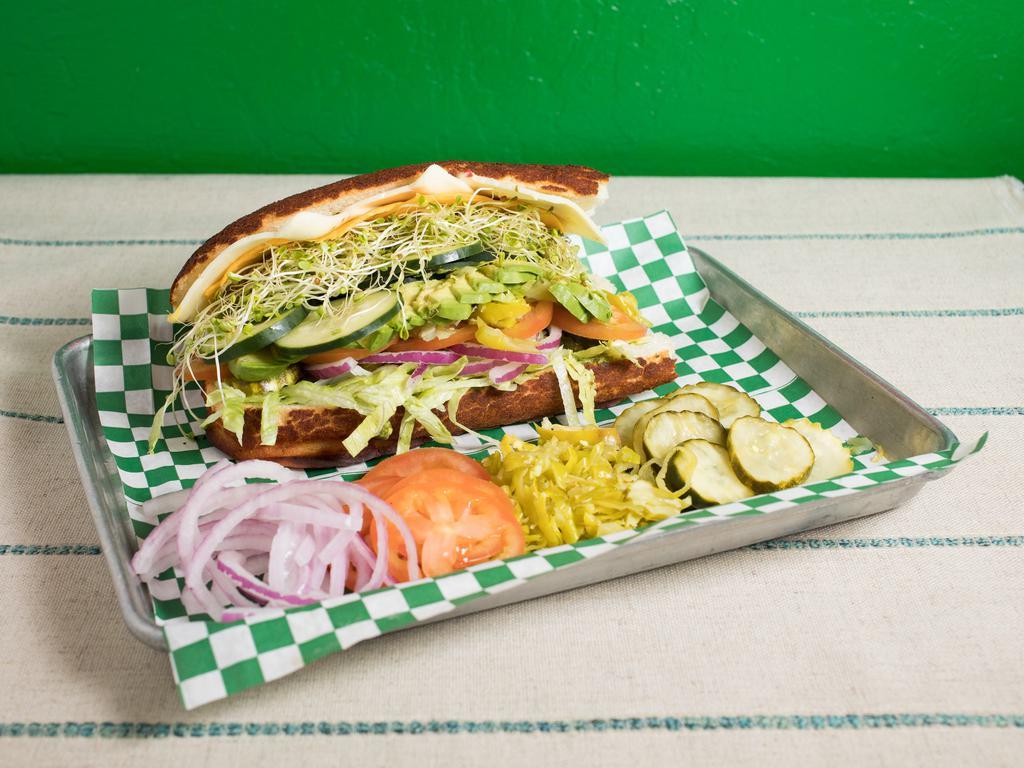 2. Vegi Sandwich · Choice of cheese, sprouts and cucumber avocado.