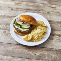 Build Your Own Hamburger · Pick your favorite toppings. 1/2 lb. Angus burger. Served with onions, lettuce, tomatoes and...
