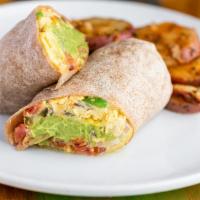 Authentic Mexican Burrito · Sauteed tomatoes, cheddar cheese, onion, jalapenos guacamole and bell pepper.