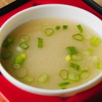 Side of Miso Soup · Soup made with miso paste, green onion, tofu and seaweed.