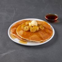 Jack Johnson Banana Walnut Pancakes · Our fluffy buttermilk pancakes with toasted walnuts cooked right into the batter, then toppe...