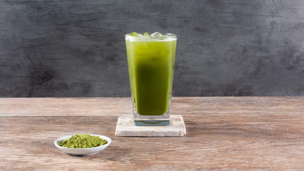 Uji Matcha Green Tea · Grade-A matcha green tea and sweetened with pure sugar cane.