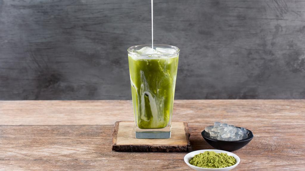 Uji Matcha Green Tea with Oat Milk · Grade-A matcha green tea; mixed with organic oat milk and sweetened with pure sugar cane.