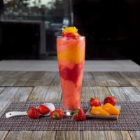 The Monkey · Peach and strawberry juice blended with fresh strawberries, mixed with strawberry and peach ...