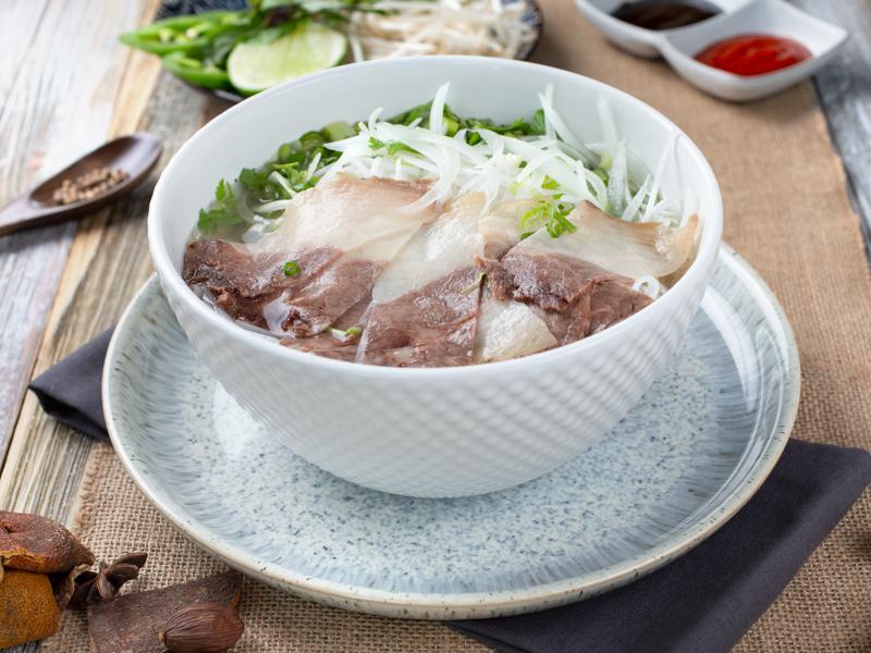 Brisket Pho · Handcrafted 4-hour braised brisket to create a tender and rich texture. Served in our 12-hour bone broth.