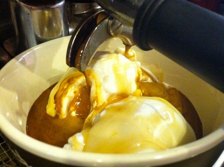 Affogato Iced Coffee · 2 scoops of vanilla ice cream, drowned by 2 shots of espresso.