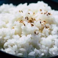 Sticky Rice · Steamed white rice, scallions, sesame seeds
