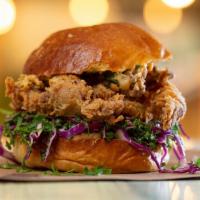 Fried Chicken Sandwich · On A Toasted Brioche With Chipotle Slaw ＆ Fresh Cilantro