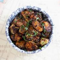 Fried Brussels Sprouts · With Shallots, Oak Aged Vinegar, ＆ Honey