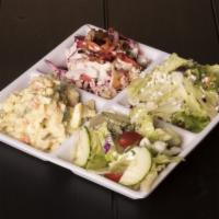 Salad Sampler Plate · Sampler of 4 salads. Gluten free and vegetarian.