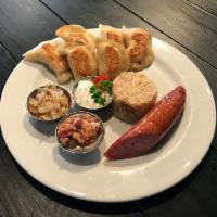 Sausage and Pierogi Plate · Choice of smoked or fresh Polish kielbasa and sauerkraut stew.