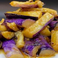 Eggplant in Sichuan Sauce魚香茄子 · Stir fried eggplant in Sichuan-style.