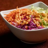 Ginger Miso Salad · Lettuce, cabbage, carrots, ginger miso dressing.