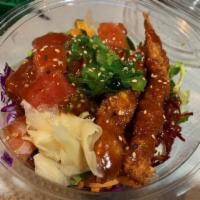 Spicy Old Bay Bowl · Fresh seasoned tuna and shrimp tempura, lettuce, carrots, beets, cabbage, cucumber, avocado,...