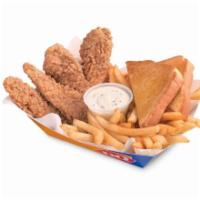 Chicken Strip Basket · DQ®s crunchy, golden Chicken Strip Country Basket® is served with crispy fries, Texas toast,...