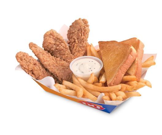 Chicken Strip Basket · A DQ® signature, 100% all-tenderloin white meat chicken strips are served with crispy fries, Texas toast, and your choice of dipping sauce, such as our warm country gravy.