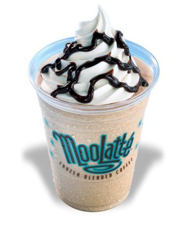 MooLatte · Coffee blended with creamy Dairy Queen vanilla soft serve and ice and garnished with whipped topping.