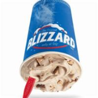 Heath Blizzard Treat · Heath® candy pieces blended with chocolate sauce and creamy vanilla soft serve.