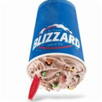 M&M’s® Milk Chocolate Candies Blizzard® Treat · M&M's® candy pieces blended with chocolate sauce blended with creamy vanilla soft serve.