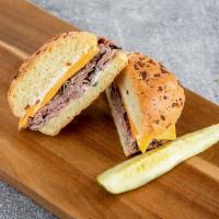 #6. Roast Beef and Cheddar Sandwich · Roast beef and mild cheddar cheese on an onion roll with mayo.