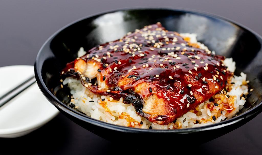 Unagi Rice · Grilled Japanese eel on rice.