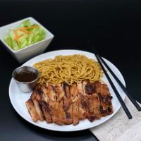 Chicken & Noodles · Grilled marinated chicken thigh and plain noodles. 