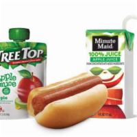 Hot Dog Kid's Meal · Served with a drink, side, and includes a fun toy.