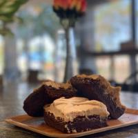 Peanut Butter Brownie · large slice of our house-made fudgy brownies topped with signature peanut butter frosting
