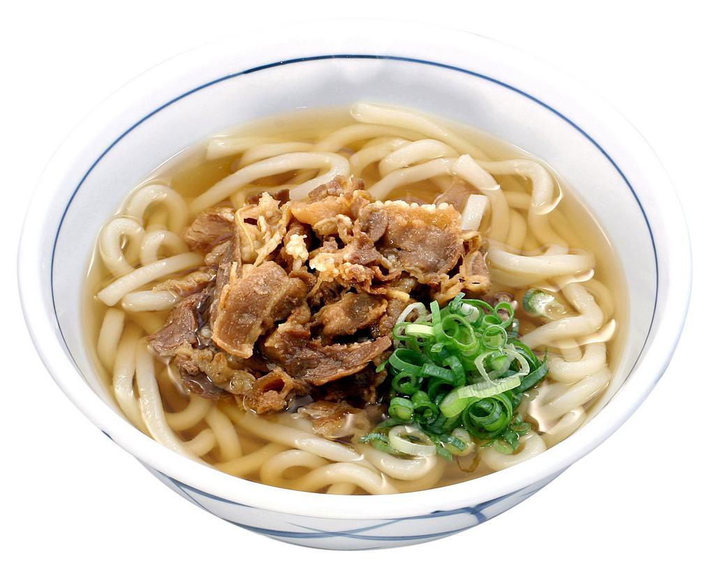 Beef Hot Udon · Thick wheat flour noodles.