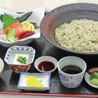 Sashimi and Soba Set · Only Salmon and Tuna Sashimi, Comes with Rice