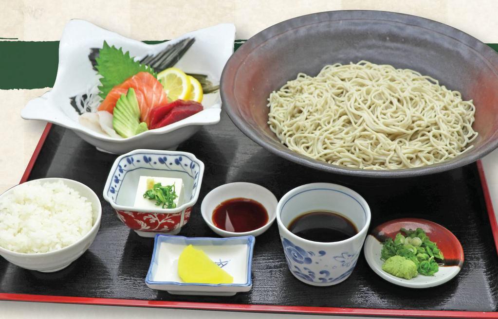 Sashimi and Soba Set · Only Salmon and Tuna Sashimi, Comes with Rice