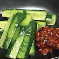 Cucumber w/ Miso · Flavored with seasoned soybean paste. 
