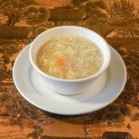 Egg Drop · Peas, carrots, and green beans served in a savory egg broth.