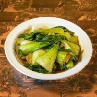 Bok Choy Stir-Fry · Baby bok choy stir-fried in garlic soy sauce