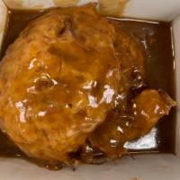 Chicken Egg Foo Young · With steamed rice. 