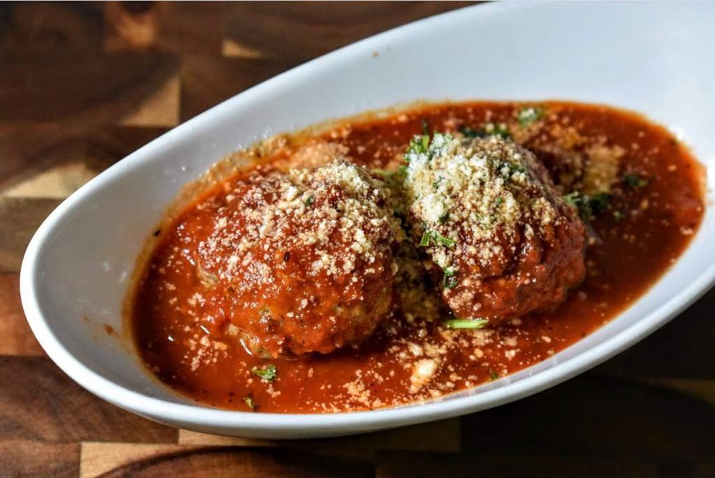 Baked Meatballs · Mom's Recipe! House-made with Love, smothered in house Marinara Sauce