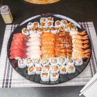 3 Orders of Sushi Family Platter · Salmon, tuna, unagi, hamachi, and saba.