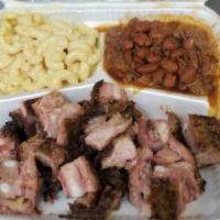 Pork Rib Tips Plate · 1/2 lb. of Meat with 2 sides and bread