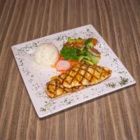 Chicken Teriyaki · Marinated split chicken breast 8 oz. grilled, teriyaki sauce.
