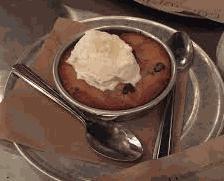 Fired Pookie (540/560 Cal) · Chocolate chip cookie or macadamia nut cookie dough topped with vanilla bean ice cream.