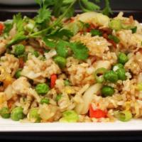 Fried Rice - Cơm Chiên · In this dish delicious dish there are white steamed rice, peas, carrots, onions, garlic, egg...