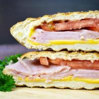 2. Grilled Ham Tost · Ham and American cheese.