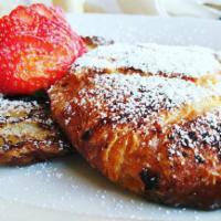 Caramel and Chocolate French Toast Croissant · A plain Croissant dipped in our homemade french toast batter, then drizzled with Chocolate &...