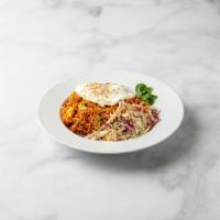Kimchi Fried Rice Special · Sauté onions,green onions, carrots,kimchi and rice topped with a fried egg served with cabba...