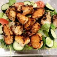 20. Chicken Salad · Lettuce, tomato, cucumber and spinach choice of dressing Ranch, Italian dressing and balsami...