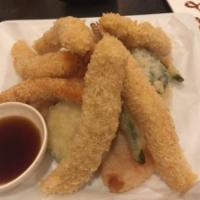 Chicken and Shrimp Tempura Entree · Chicken, shrimp and assorted vegetable tempura lightly battered and deep fried. Served with ...