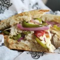 Billy's Hot Club · Roasted chicken, capicola, pepper jack cheese, sauteed onion, sauteed bell pepper and mayo o...