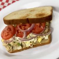 Tuna Salad Sandwich · NOTHING CAN BE TAKEN OFF THIS SANDWICH EXCEPT FOR LETTUCE AND TOMATOES
Albacore tuna, mayo, ...