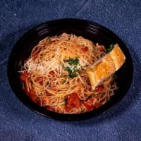 Angel Hair Basilico · Fresh tomato and basil sauce. Add chicken for an additional charge.